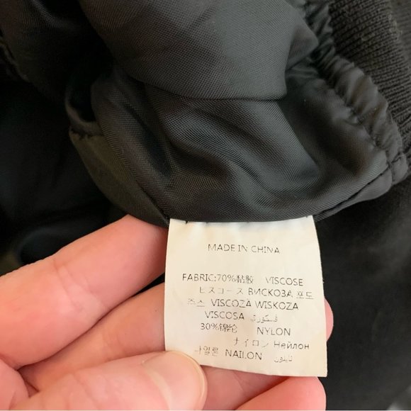 Women's Cropped Shiny Metallic Zip Front Bomber Jacket Navy Blue One Size - Picture 6 of 7